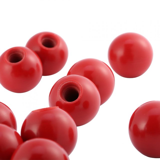10pcs Round Ball Lever Knobs, Comfortable To Grip Ball Knob Handle, Black/Red Color For All Machine Tools