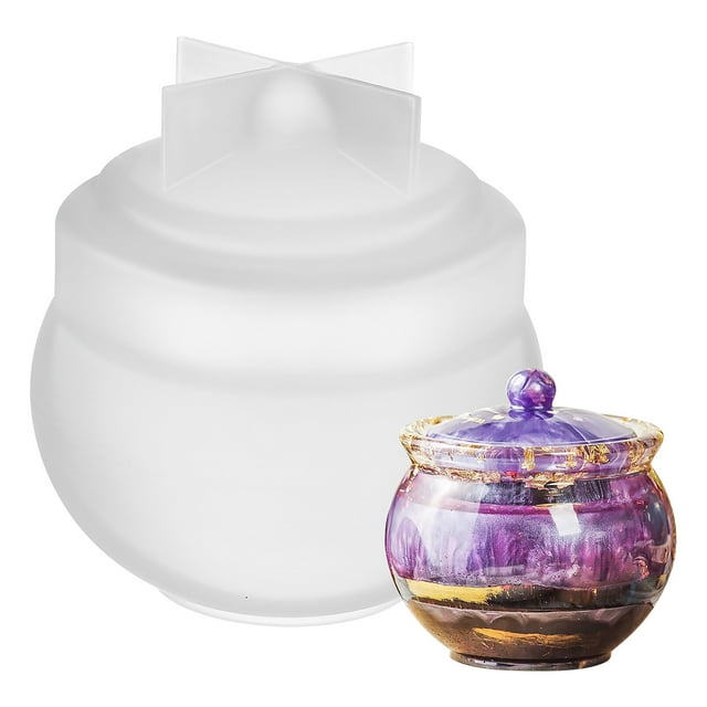Shisuyan Jar Mold Silicone White Epoxy Resin Compatibility Storage For Artists 1 Set