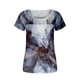 thumbnail image 4 of ICHUANYI Clearance Women Fashion Printed Casual V-Neck Short Sleeve Loose T-Shirt Blouse Tops(Black, M) ICHUANYI WER2023081005447, 4 of 5