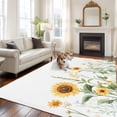 thumbnail image 2 of Sunflower Area&nbsp;Rug 6x9ft Spring Flower Leaf Non-Slip&nbsp;Washable Square&nbsp;Rugs Soft Felt Indoor Floor Mat for Bedroom Kitchen Living Room Bathroom, 2 of 9