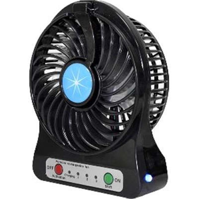 Premiertek USBFANRBBK Rechargeable USB Fan LED Light with Touch