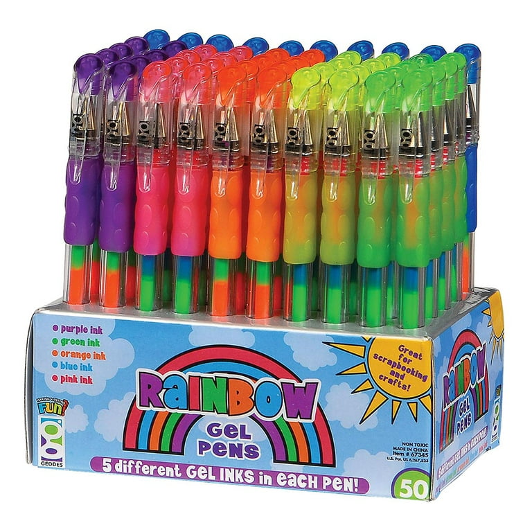 XIANNV 6 Pcs Rainbow Pens Kawaii Color Gel Pens Multicolor Pen Stationery  Set for Girls Boys Kids Gifts,(0.8 mm)