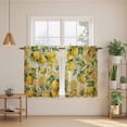 thumbnail image 2 of Lemon Kitchen Curtain for Berdoom Living Room Cafe 54 Inch Length, Farmhouse Vintage Summer Retro Fruits Yellow Brown Tiers Curtains Light Filtering Drapes Window Treatment 2 Panels 52"Wx54"L, 2 of 8