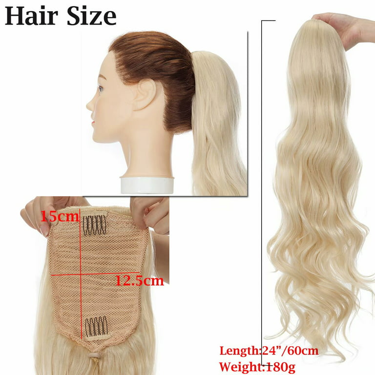 Wavy Clips In One Piece Hair Extensions 24 inch Synthetic Clips Hair Curly  Wave Hairpiece 180g