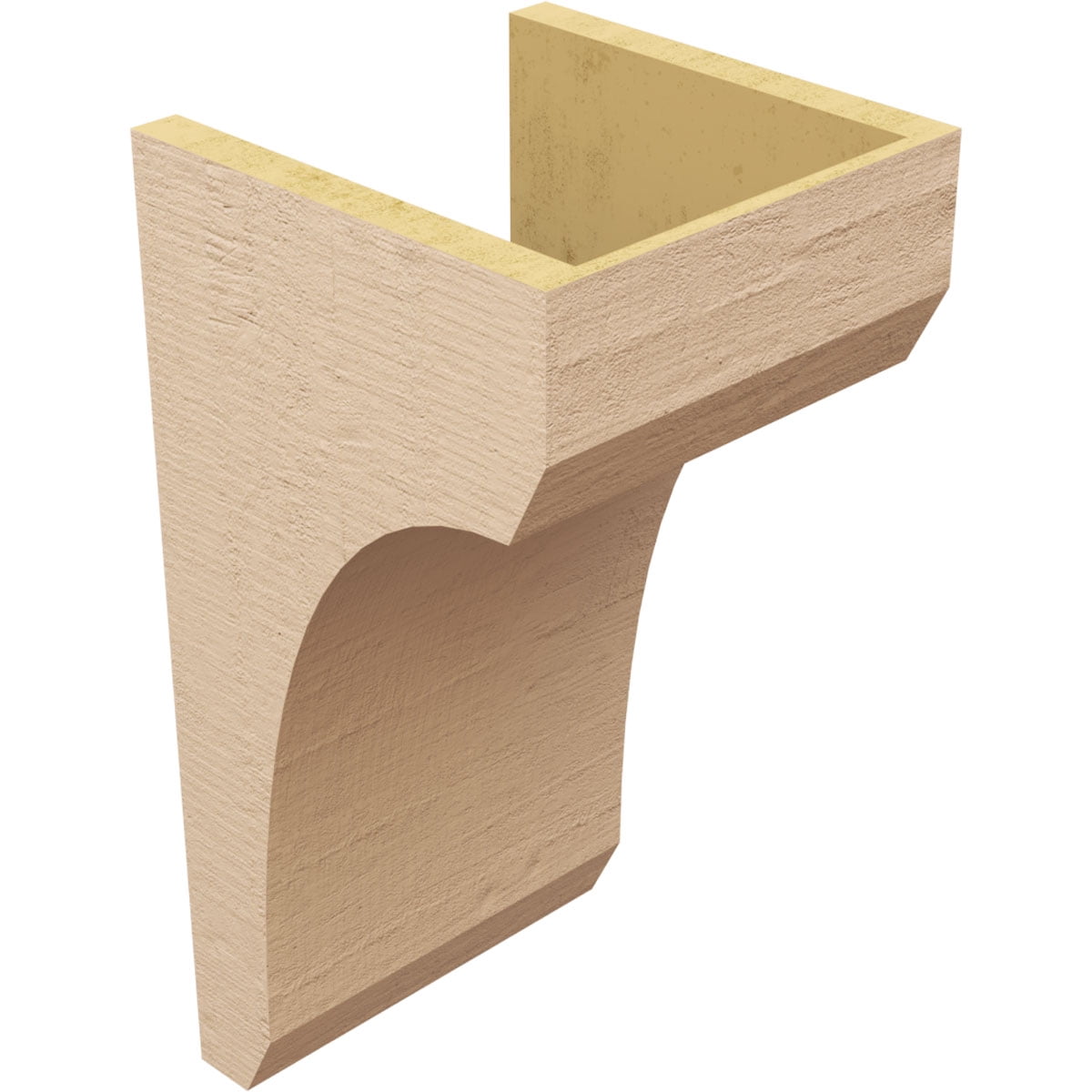 10"W x 10"D x 20"H Wide Legacy Rough Cedar Woodgrain TimberThane Corbel, Primed Tan
