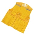 thumbnail image 2 of Chaleco de voluntario para trabajo en eventos, ropa con múltiples bolsillos, color amarillo, suministros para actividades de bienestar público, tipo 1, M, 2 of 14