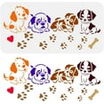 thumbnail image 1 of Plantilla de borde con estampado de cachorros - 30 x 15 cm (11,8 x 5,9 pulgadas) - Huellas de patas de perro - Dálmata, Pug, Bulldog, Border Collie - Decoración de pared, 1 of 9
