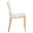 thumbnail image 4 of SAFAVIEH Tyria Leather Dining Chair, White/Natural (Teak), Set of 2, 4 of 7