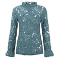 thumbnail image 5 of Lindreshi Sweatshirts for Women Woman's Solid Color Loose Casual Fashion Lace Long Sleeve T-Shirt Tops, 5 of 8