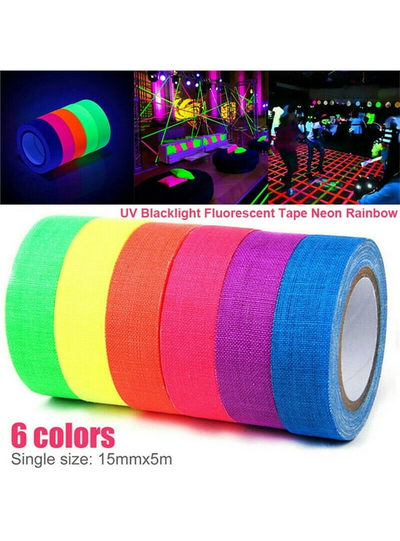 Christmas Home Sticky Gaffer Tape Cloth Neon Blacklight Fluorescent Rainbow Decoration & Hangs