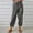 *Dark Gray, variant on Women's Linen Blend Elastic Waist Cropped Harem Pants,Casual Trousers with Pockets for Summer Gray,Women's Plus M