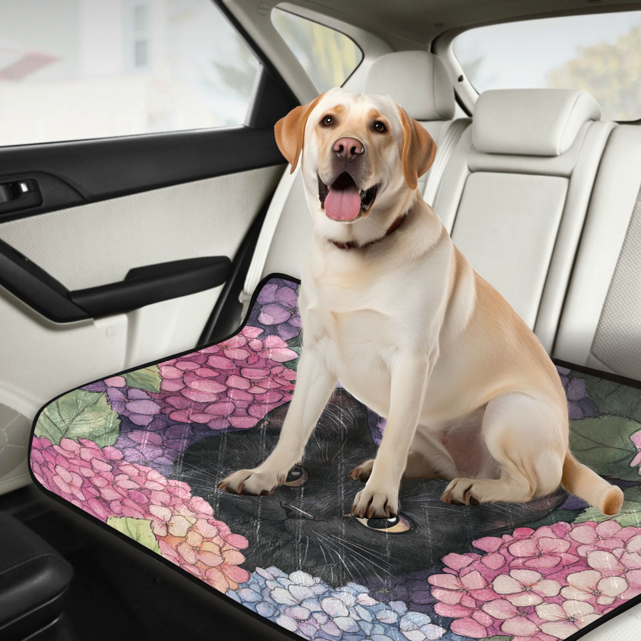 Qxltty Hydrangea Cat Cat litter Pads Pet Set of 2 Diaper Mats Center Anti-leakage Layer Absorbent Soft and Comfortable
