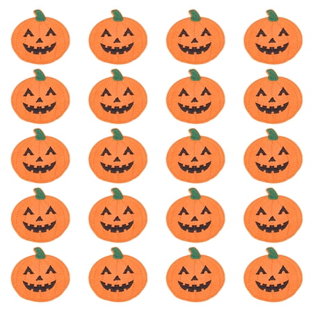 20Pcs Iron on Patches Cute Pumpkin Sew on Repair Embroidered Applique Glitter DIY Crafts Decorative Gifts Jack O Lantern Pumpkin Patches DIY