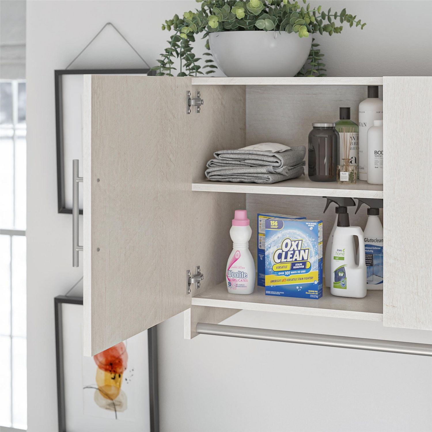 Systembuild Evolution Camberly Armoire murale 3 portes avec tringle de suspension Chêne ivoire