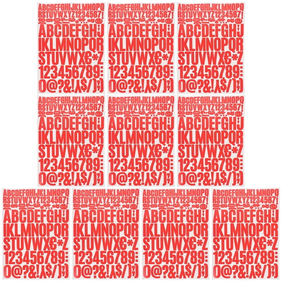 UPOUART Red Vinyl Alphabet Stickers 12Pcs - Water Resistant and Easy to Apply