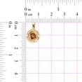 thumbnail image 3 of 14k Yellow Gold, Small Image Over Gold Virgin Mary Religious Pendant Round Charm Created CZ 11mm with 16" Dainty Neck Chain, 3 of 8