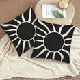 thumbnail image 5 of Boho Sun Pillow Covers 18x18 Set of 2, Outdoor Black Bohemian Sunset Sunshine Decorative Throw Pillow Covers Linen Farmhouse Abstract Sunrise Cushion Case for Home Couch Sofa Decor, 5 of 6