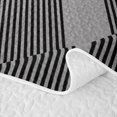 thumbnail image 5 of Castle Fairy Retro Thin Vertical Stripe Quilt King 3 Pieces,Abstract Wide Band King Coverlet Set,Gray Black,1 Bedspread and 2 Pillowcases, 5 of 7