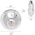 thumbnail image 4 of Amdohai 4 Pack Keyed Alike Disc Padlock, Stainless Steel Lock with Key ,2-3/4 in.Wide ,3/8 in. Diameter Shackle, Discus Lock for Storage Unit, Sheds, Garages and Fence, 4 of 6