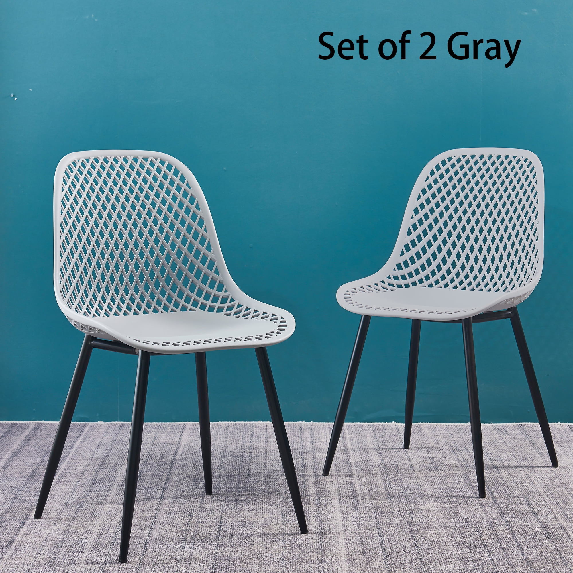 Lowestbest 2 Pcs Modern Dining Chair Arm Side Chair with Metal Legs, Patio Plastic Shell Arm Chair for Dining Room Living Room, Gray Lowestbest 2 Pcs Modern Dining Chair Arm Side Chair with Metal Legs, Patio Plastic Shell Arm Chair for Dining Room Living Room, Gray