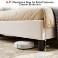 thumbnail image 7 of Miniyam Queen Size Wingback Bed with 52" Velvet Upholstered Headboard, Nailhead Trim, Sturdy Wood Slats for Adults, Beige, 7 of 7