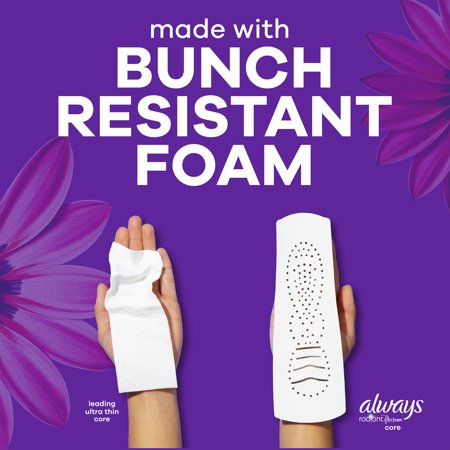 ALWAYS RADIANT WITH FLEX FOAM PADS, SIZE 5, EXTRA HEAVY OVERNIGHT, WITH WINGS, 54 COUNT