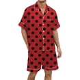 thumbnail image 1 of Men's Gradient Multicolored Printed Silk Satin Short Sleeve Button Up Pajama Wear Set for Comfortable Sleep and Relaxation at Home, 1 of 4
