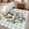 thumbnail image 5 of Grey Easter 3'x5' Washable Rug, Spring Watercolor Bunny Flower Leaf Plaid Non-Slip Area Rugs for Entryway Kitchen Classroom, StainResistant Dorm Throw Carpet, Low Pile Soft Indoor Floor Mat, 5 of 9