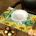 thumbnail image 5 of Sunflower Placemats for Dining Table, 18 x 12 inch, Set of 4 Yellow Flax Table Mats with Vintage Floral Design for Picnic and Home Decor, 5 of 11