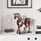 thumbnail image 3 of Estatua de caballo hecha a mano - Decoración rústica única para la oficina y el hogar - Escultura de metal pintada a mano - Regalo artesanal perfecto (marrón), 3 of 5