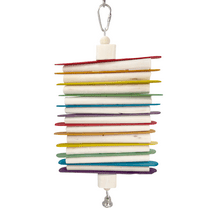 1129 Ringing Rainbow Sola Stick Stack - Handcrafted Chewing Bird Cage Fun