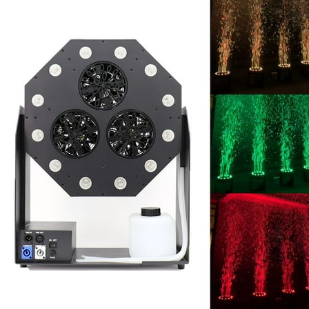 Jacmui Volcano Bubble Machine 3-Nozzle Design, RGBW, Big Bubble Storm