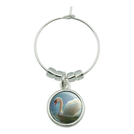 

Mute Swan Morning Light Painting Wine Glass Charm Drink Marker