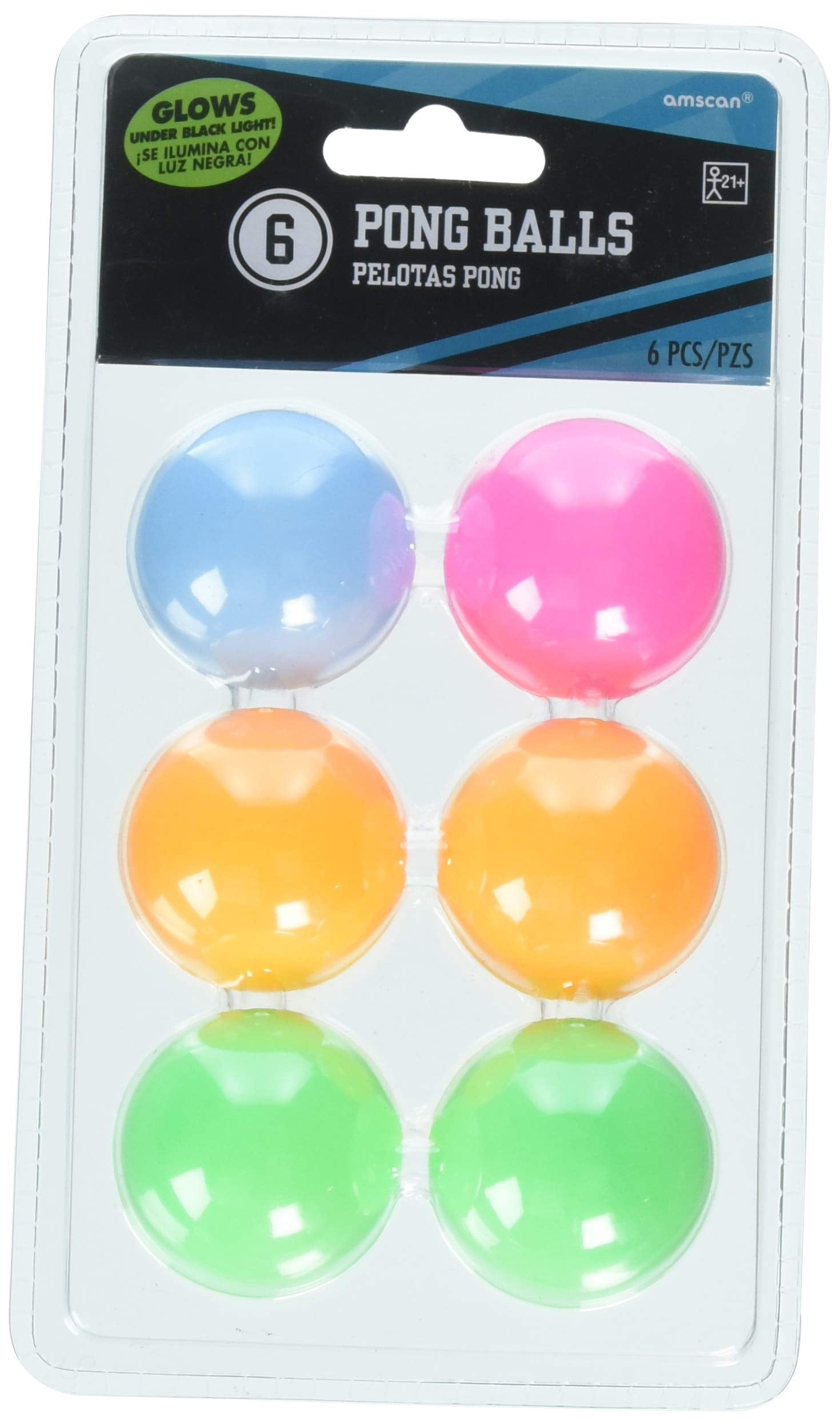 Amscan 210432 Neon Glow In The Dark Beer Pong Ping Pong Balls