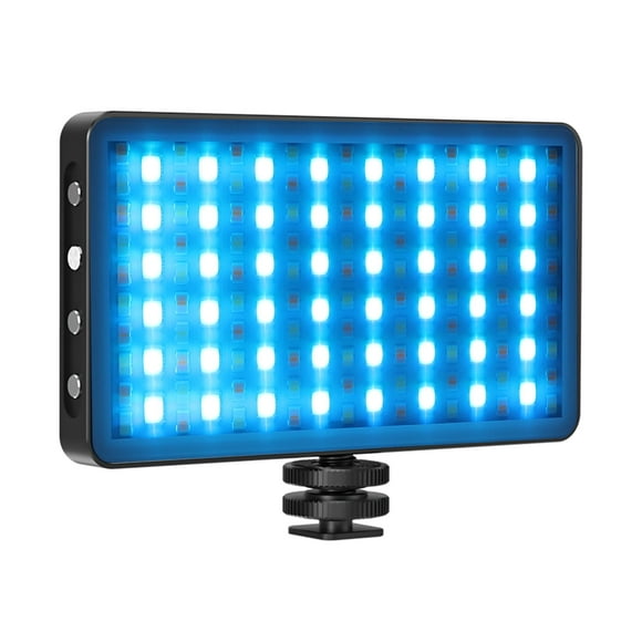 Light Portable RGB Video Light LED Fill Light Panel 3000K-8500K Dimmable 12 Lighting Effects CRI97+ Built-in Battery with Cold Shoe Adapter for Vlog Live Streaming Video Conference