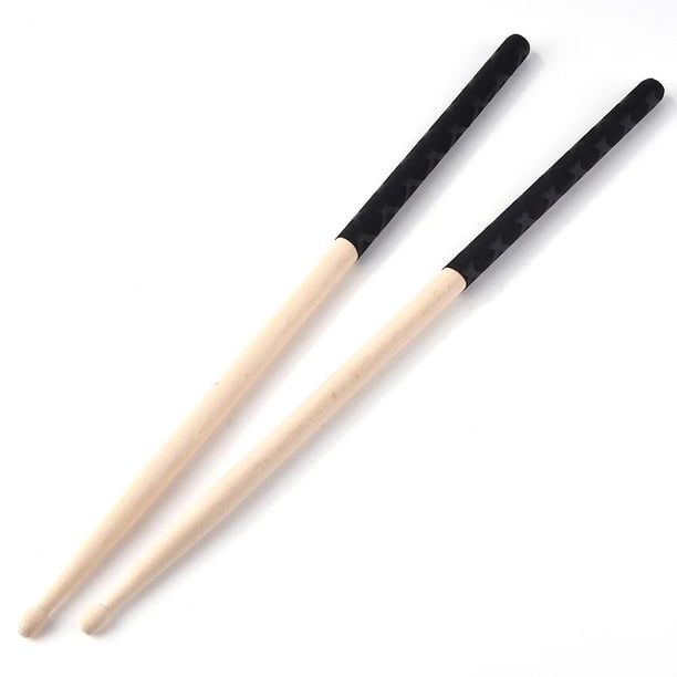 1 par de baquetas antideslizantes de madera de arce con punta ovalada de banda de música 5A (negro)
