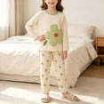 thumbnail image 2 of Spazoro Toddler Kids Girls 2PC 100% Cotton Ouifit Sets, Soft & Comfy Flower Print Fall Winter Long Sleeve Casual Shirts and Pants for Loungewear Green Size 4-5 T, 2 of 7
