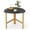 1pcs Black, variant on Set of 2 Triangle Coffee Table with Metal Legs, Nesting Coffee Table Suitable for Living Rooms, Apartments,Black