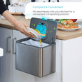 thumbnail image 2 of Home Zone Living 5 liter Kitchen Compost Bin with CleanAura Odor Control, Silver, 2 of 7