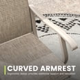 thumbnail image 3 of Vicllax Outdoor Dining Chair Patio Swivel Chairs Set of 2 Rocking Metal Textilene Fabric, Cream, 3 of 6