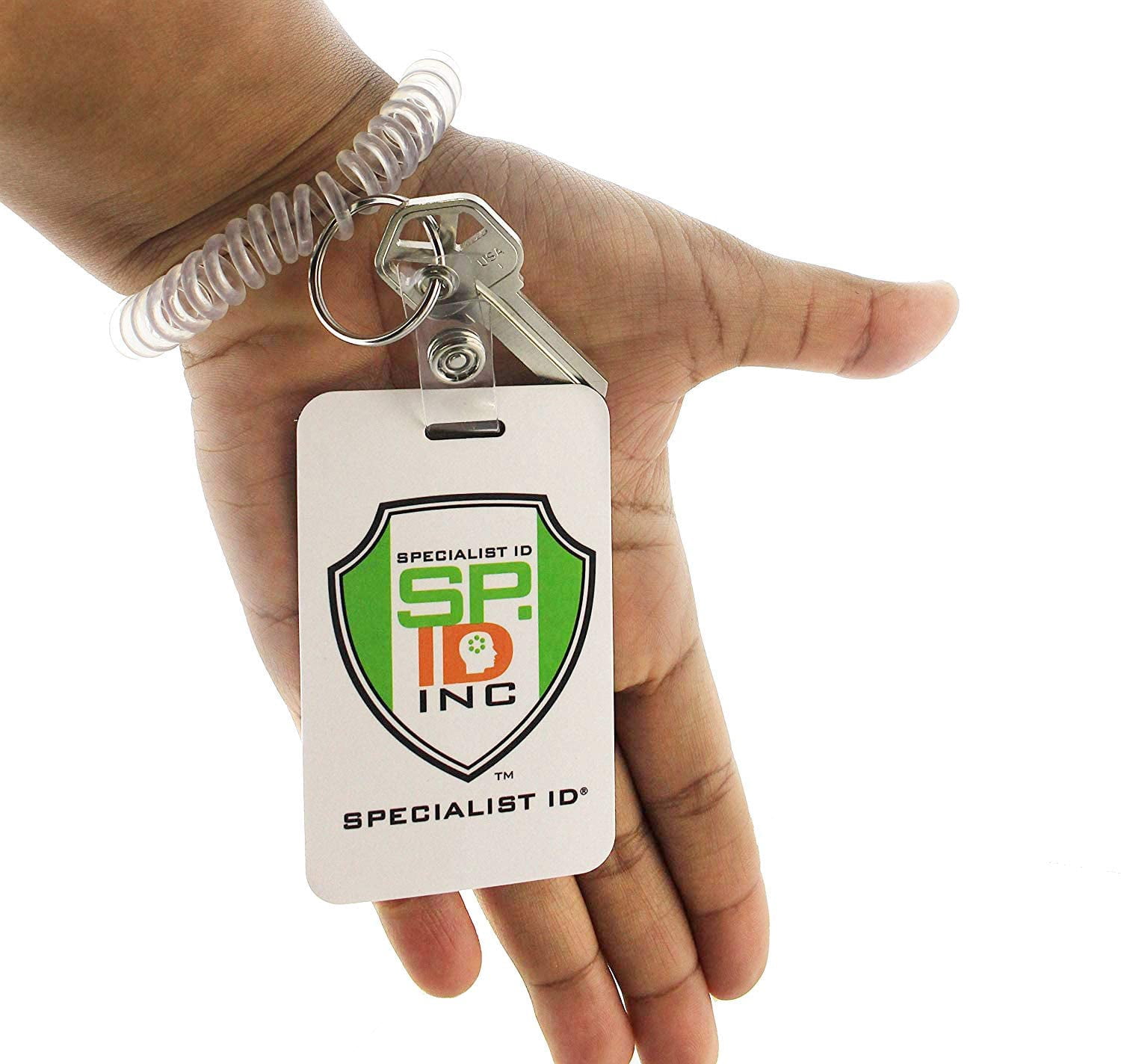 25 Pack - Ultimate Wrist Coil Camper Keychains for Work and Play - Premium Elastic Spiral Bungee Badge Holder & Key Chain Ring (One Size Fits All) by Specialist ID (Assorted Colors)
