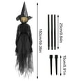 thumbnail image 2 of Set of 3 Glowing Face Witches 6 Feet Tall Outdoor Yard Halloween Decoration Holding Hands, 2 of 4