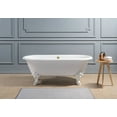 thumbnail image 3 of 69" Cast Iron R5001WH-GLD Soaking Clawfoot Tub and Tray with External Drain, 3 of 7