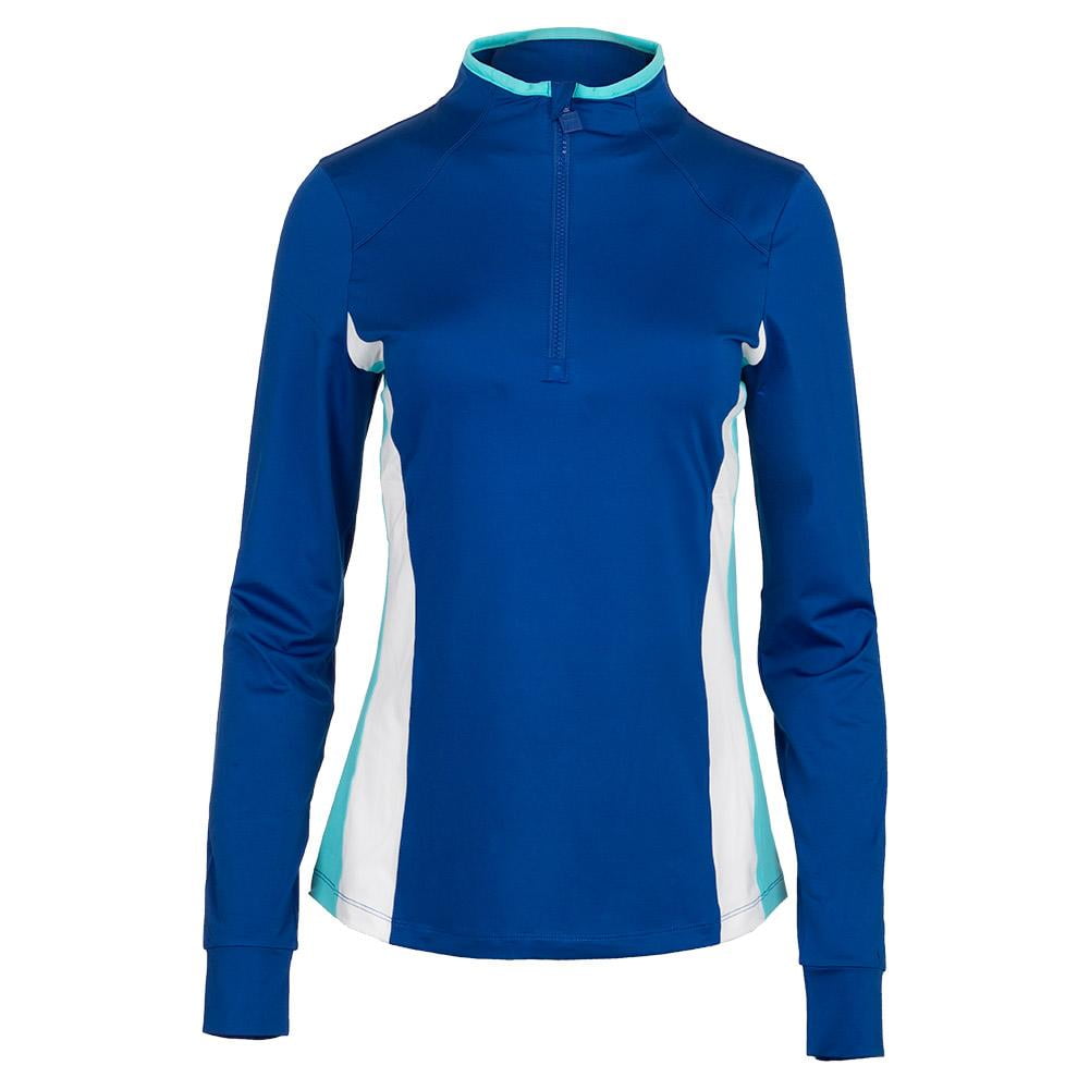 FILA Women`s Half Zip Tennis Jacket French Blue and Curacao Walmart