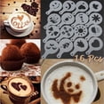 thumbnail image 5 of 16Pcs Plastic Cappuccino Coffee Foam Spray Template Stencils DIY Decorating Coffee Printing Mold, 5 of 5