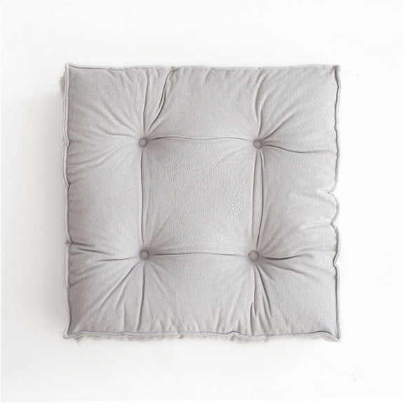 Nvzi Chenille Chair Pad Seat Cushion Comfort Soft Square Floor Cushion for Bedroom Living Room Solid Color Cushion Pillow for Reading Home Office Sofa Car (Silver Grey,18"x18")