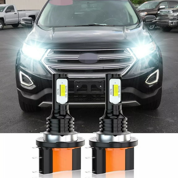 High Power 6000K White H15 LED DRL Daytime Running Light Bulbs 2Pcs - for Ford Edge 2015-2019