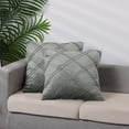 thumbnail image 2 of Unique Bargains 2 Diamond Pinch Pleated Solid Decorative Textured Throw Pillow Covers Grey 18" x 18", 2 of 6