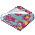 Bixox Fleece Blanket Daisies Flowers Pattern Super Soft DoubleSided