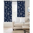 thumbnail image 4 of Tropical Plant Blackout Curtains for Bedroom Living Room, Summer Coconut Tree Sailboat Sunset Navy Blue 39 In Long Thermal Insulated Room Darkening Drapes Grommet Window Treatments, 27.5 x 39 In, 4 of 9
